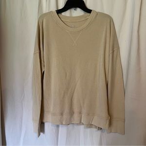 Simple Cream Sweater/Sweatshirt Top